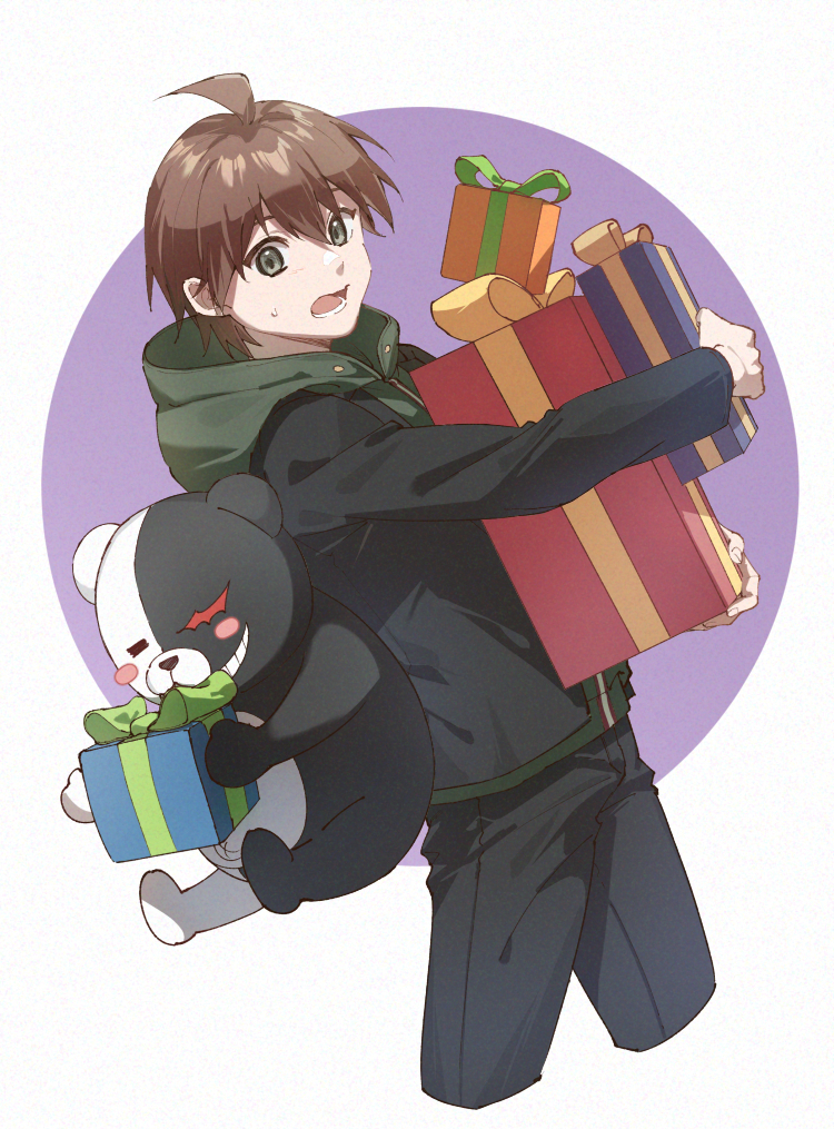 monokuma and naegi makoto (danganronpa and 1 more) drawn by meipoi