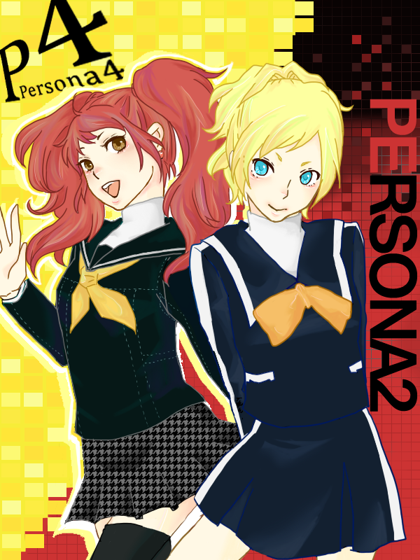 kujikawa rise and lisa silverman (persona and 3 more) drawn by moko_(c0m0r1)