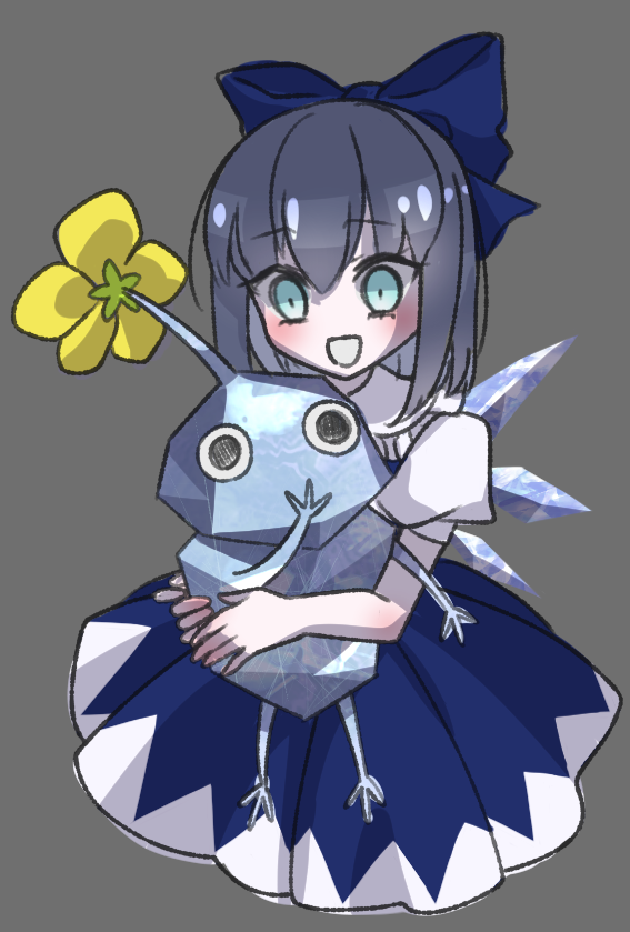 cirno and ice pikmin (touhou and 1 more) drawn by tepes017rotten