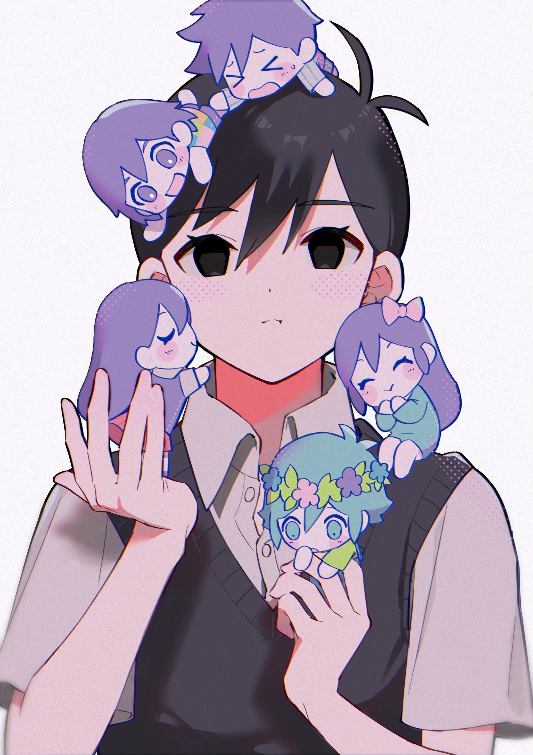 basil, sunny, aubrey, kel, mari, and 6 more (omori) drawn by tio_zomi