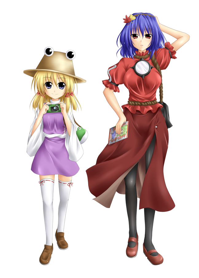 moriya suwako, yasaka kanako, and pyonta (touhou) drawn by kirisaki_byakko