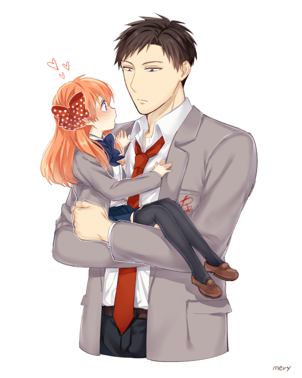 sakura chiyo and nozaki umetarou (gekkan shoujo nozaki-kun) drawn by mery_(yangmalgage)