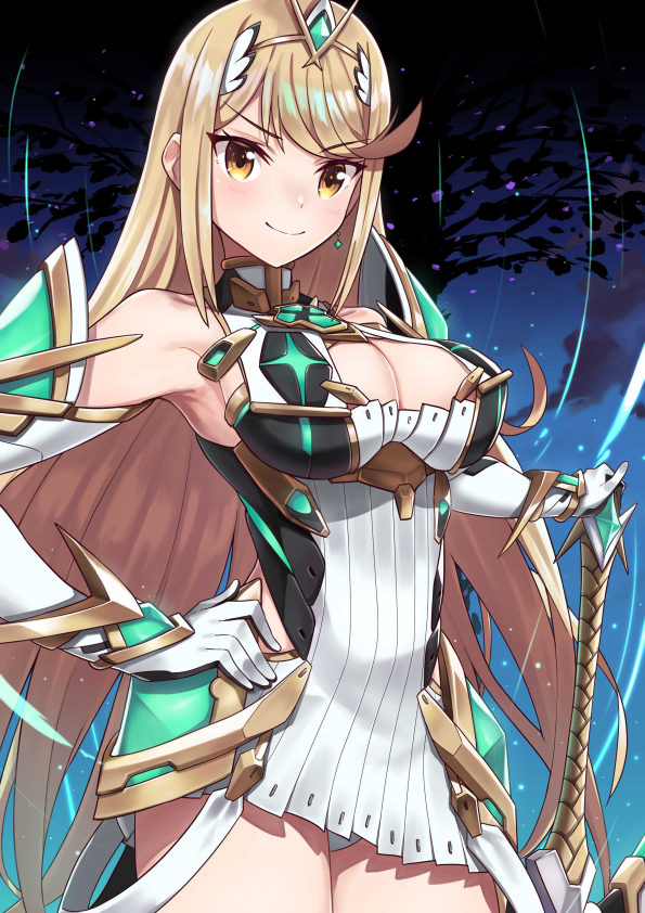 mythra (xenoblade chronicles and 1 more) drawn by lo_xueming