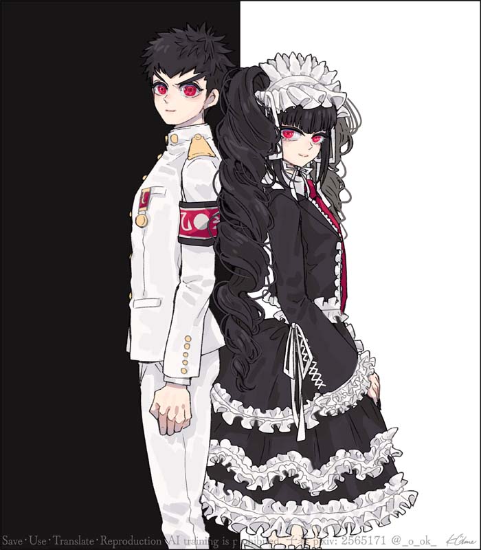 celestia ludenberg and ishimaru kiyotaka (danganronpa and 1 more) drawn by 1nwe9