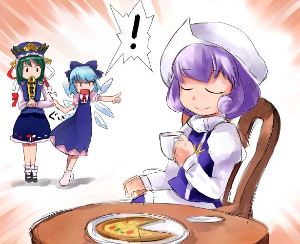 cirno, shiki eiki, and letty whiterock (touhou) drawn by hirosato