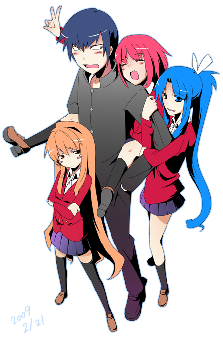 aisaka taiga, kawashima ami, takasu ryuuji, and kushieda minori (toradora!) drawn by itose_ikuto