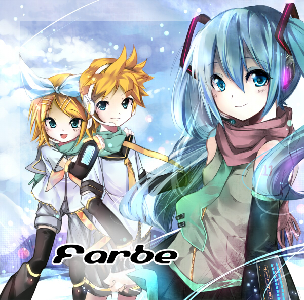 hatsune miku, kagamine rin, and kagamine len (vocaloid) drawn by sho_(runatic_moon)