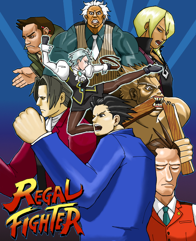 chun-li, ryu, phoenix wright, ken masters, miles edgeworth, and 11 more (street fighter and 4 more) drawn by mayutsuba