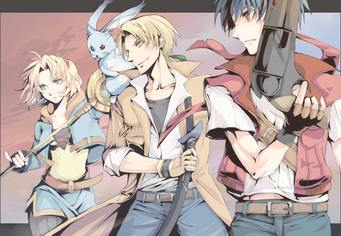 cecilia lynne adelhyde, rody roughnight, jack van burace, and hanpan (wild arms and 1 more) drawn by kiri_(regulaton)