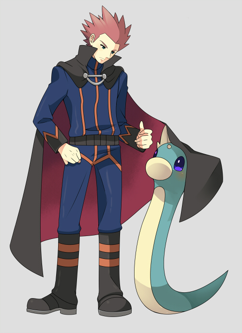 lance and dratini (pokemon and 1 more) drawn by himari_g_(sr)
