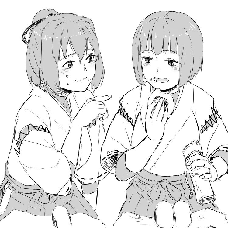 hyuuga and ise (kantai collection) drawn by nathaniel_pennel