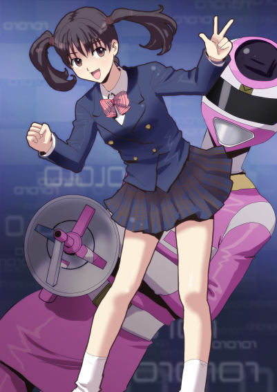 megapink and imamura miku (super sentai and 1 more) drawn by izumi_rion