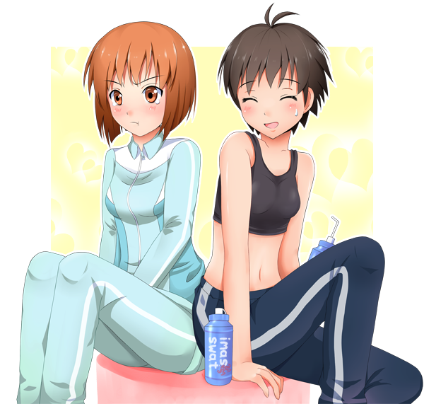 kikuchi makoto and hagiwara yukiho (idolmaster) drawn by kinayuu