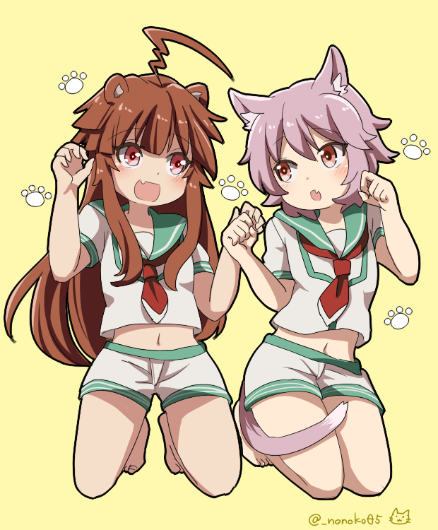kuma and tama (kantai collection) drawn by mitsu_(nonoko05)