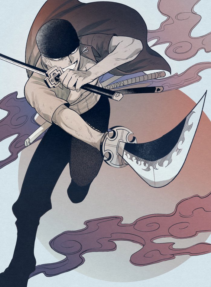 roronoa zoro (one piece) drawn by kiyoshita