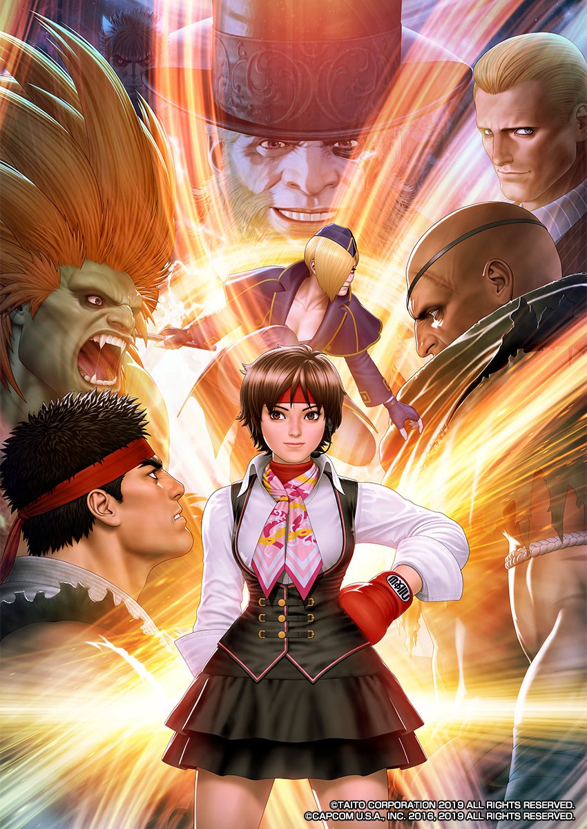 ryu, kasugano sakura, blanka, sagat, cody travers, and 3 more (street fighter and 1 more) drawn by mori_toshiaki