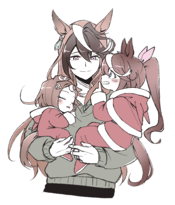 tokai teio, symboli rudolf, and tsurumaru tsuyoshi (umamusume) drawn by taisaaa