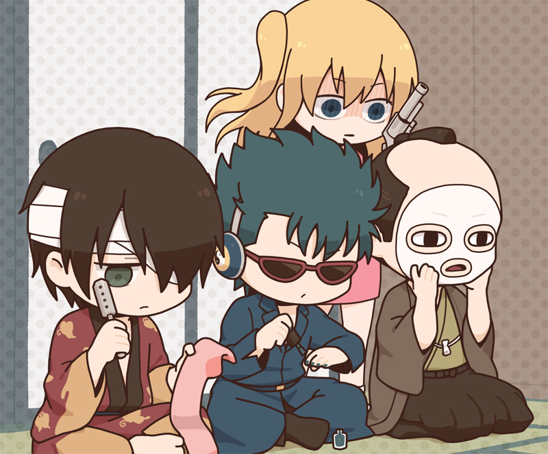 takasugi shinsuke, kijima matako, kawakami bansai, and takechi henpeita (gintama) drawn by nila