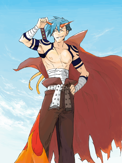 kamina (tengen toppa gurren lagann) drawn by ru&pauda_(artist)