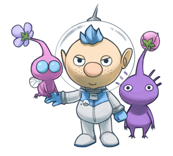 purple pikmin, winged pikmin, and alph (pikmin) drawn by naru_(wish_field)