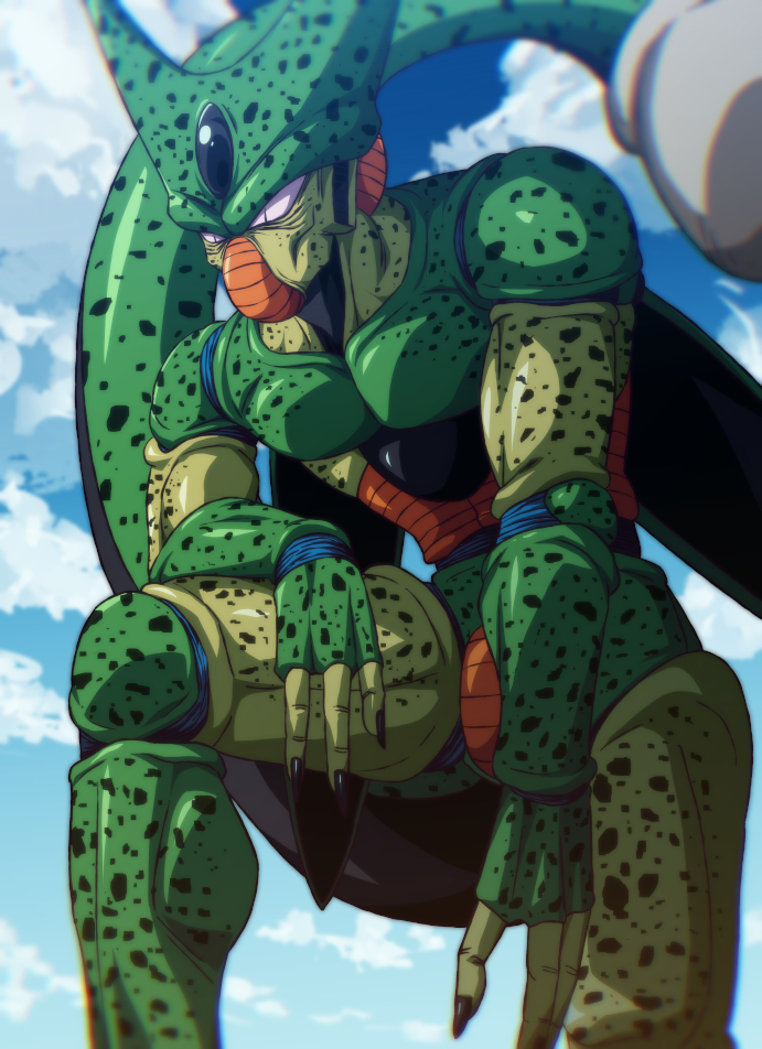 cell and imperfect cell (dragon ball and 1 more) drawn by rom_(20)