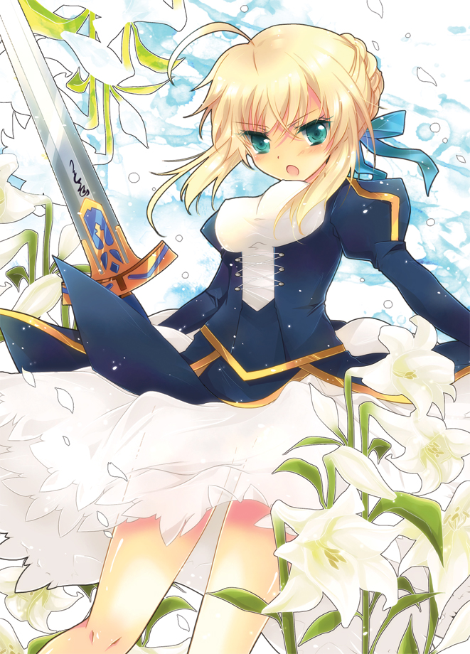 artoria pendragon and saber (fate and 1 more) drawn by ichiyou_moka