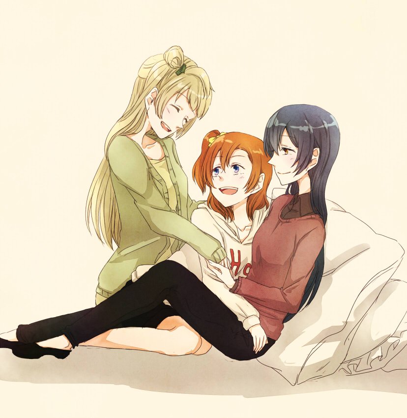 sonoda umi, minami kotori, and kosaka honoka (love live! and 1 more) drawn by manasseh