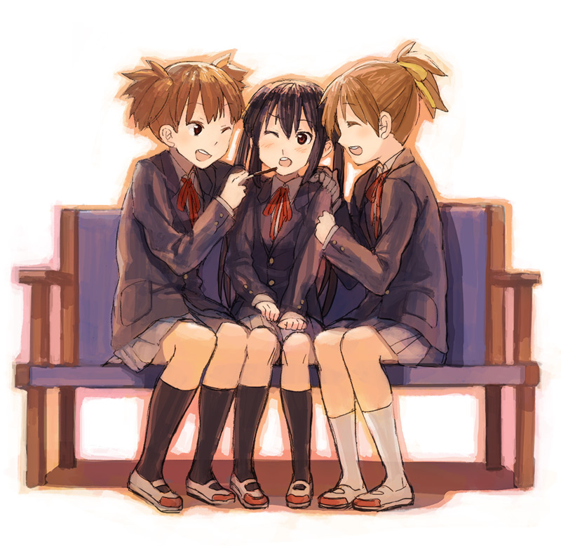 nakano azusa, hirasawa ui, and suzuki jun (k-on!) drawn by fukutarou_(enji127)