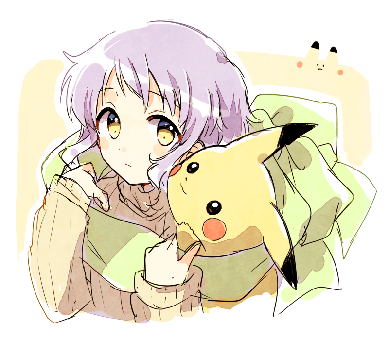 pikachu and makabe mizuki (pokemon and 2 more) drawn by toro_(shiro)
