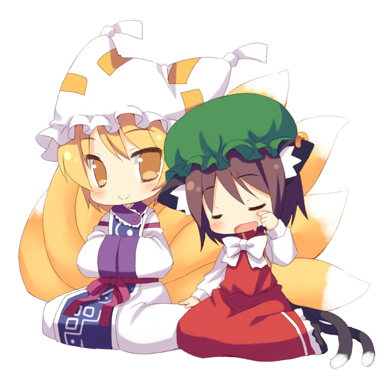 yakumo ran and chen (touhou) drawn by meito_(maze)
