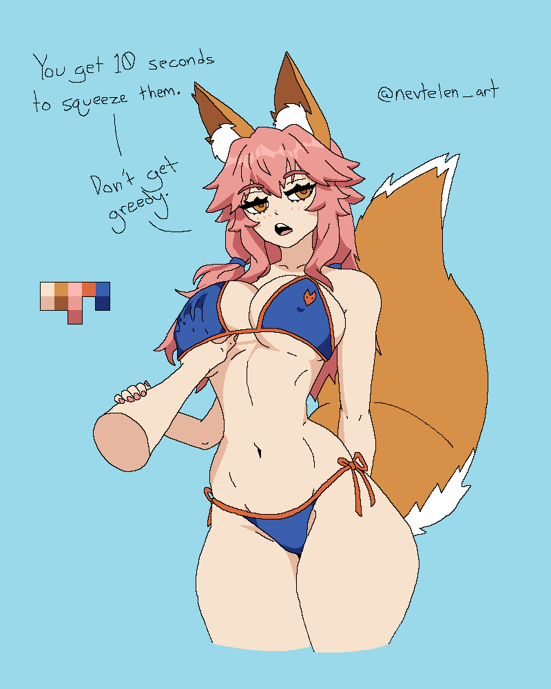 tamamo and tamamo no mae (fate) drawn by nevtelen