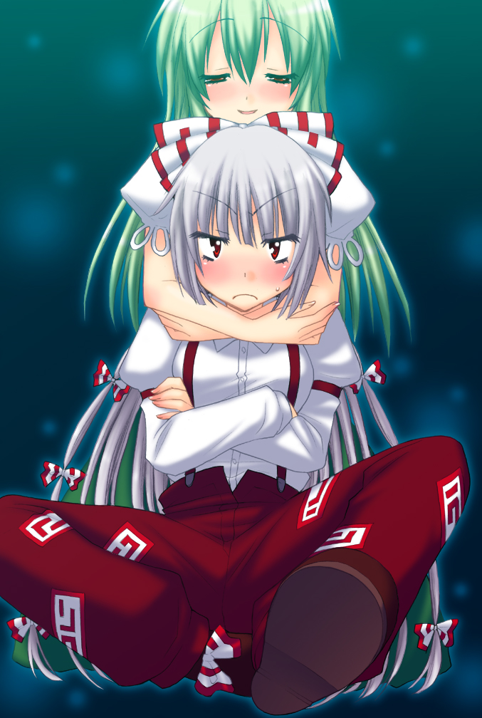 fujiwara no mokou, kamishirasawa keine, and ex-keine (touhou) drawn by saki_chisuzu