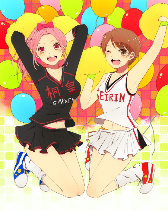 momoi satsuki and aida riko (kuroko no basuke) drawn by teaco