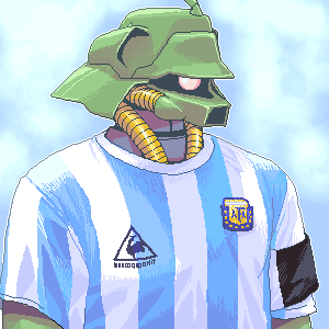 zaku, geara doga, and diego maradona (gundam and 2 more) drawn by matagitii