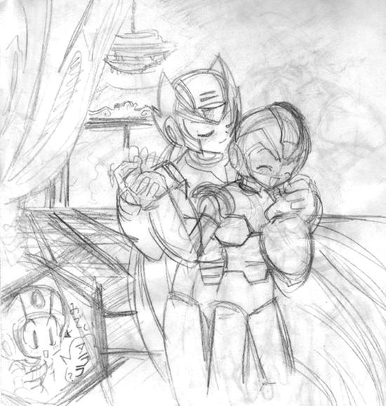 zero, x, and middy (mega man and 2 more)