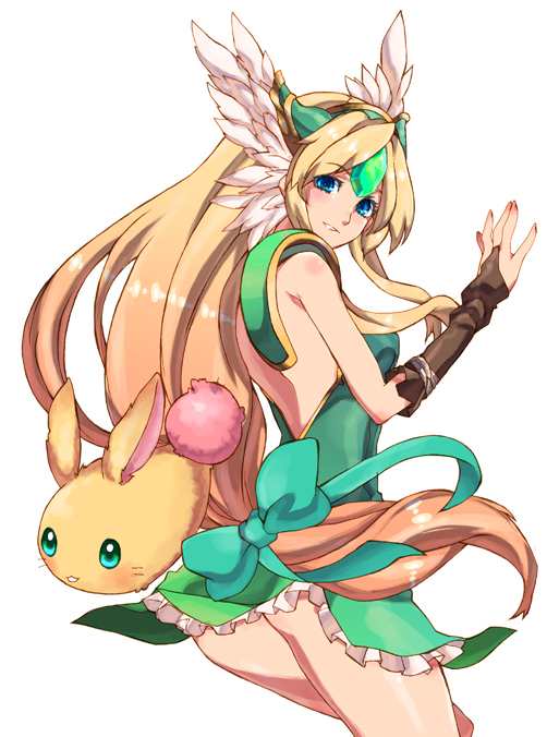 riesz and rabite (seiken densetsu and 1 more) drawn by tamiya_surume