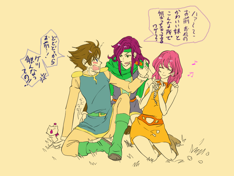moogle, lenna charlotte tycoon, faris scherwiz, and bartz klauser (final fantasy and 1 more) drawn by niboshi514