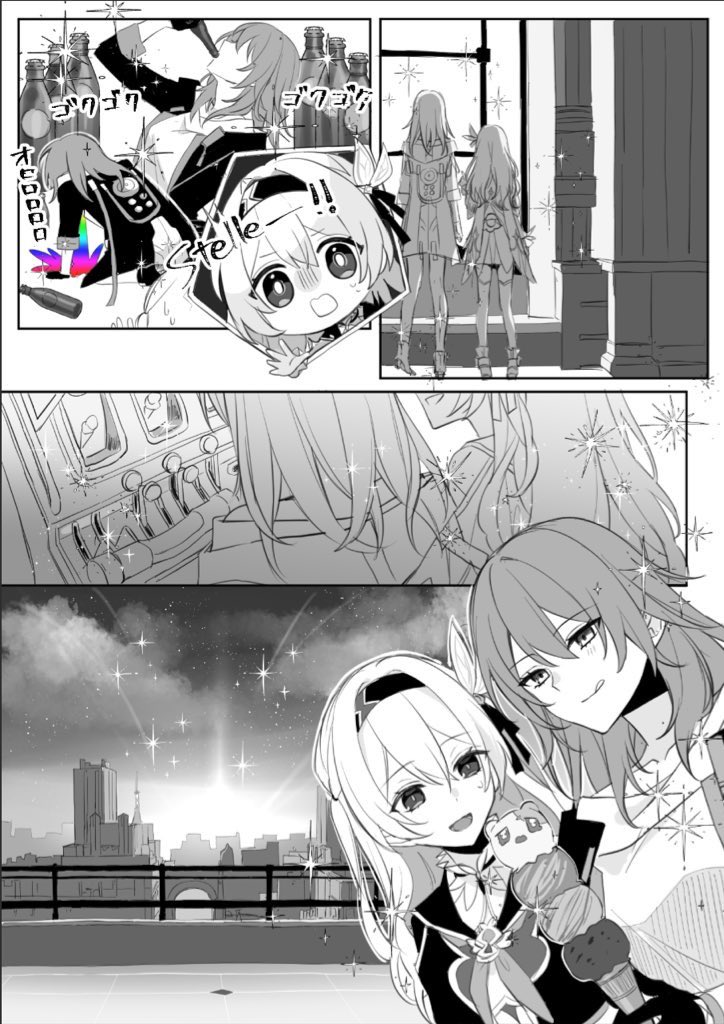 trailblazer, firefly, stelle, and wubbaboo (honkai and 1 more) drawn by hatuki_82