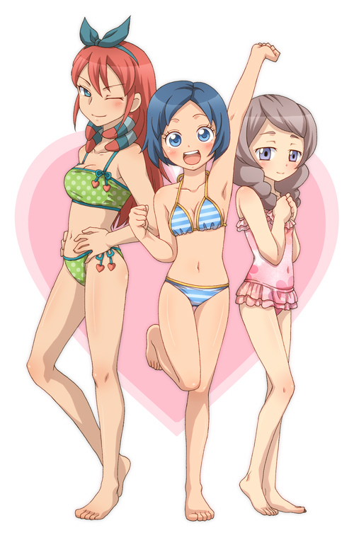 sorano aoi, yamana akane, and seto midori (inazuma eleven and 1 more) drawn by maron_(quintet_colors)