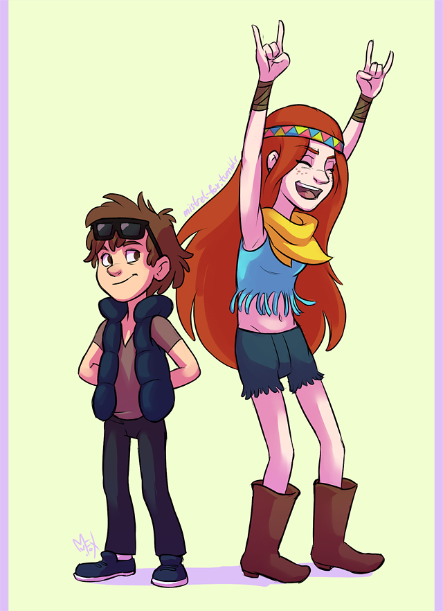 dipper pines and wendy corduroy (gravity falls) drawn by mistrel-fox