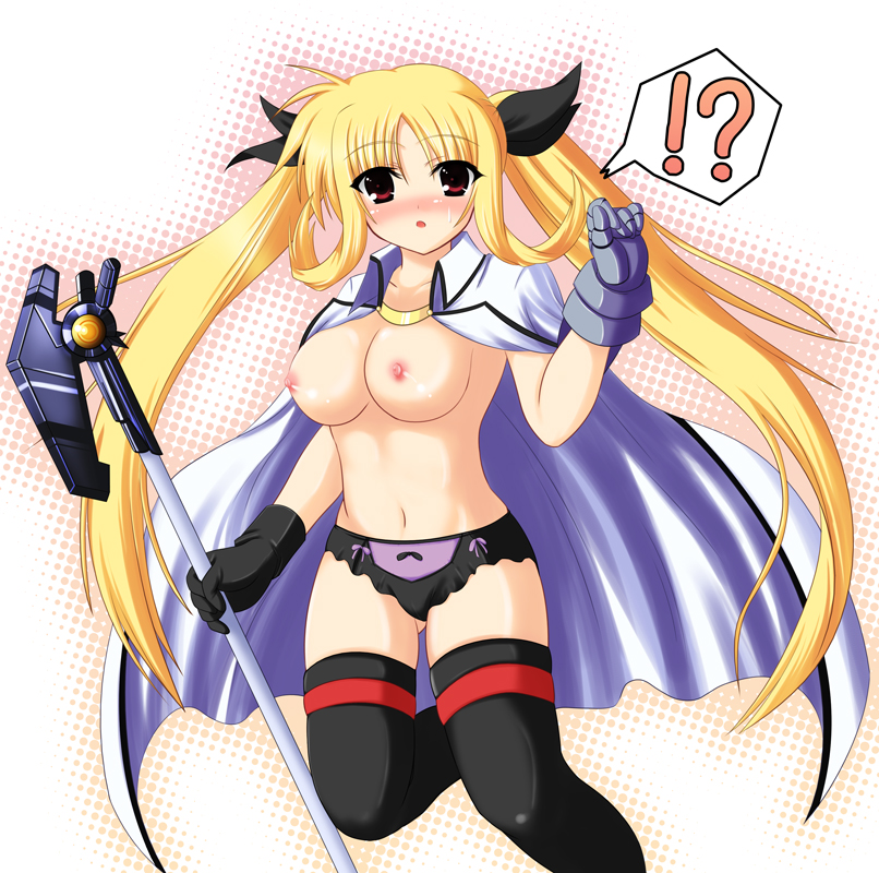 fate testarossa and bardiche (lyrical nanoha and 1 more) drawn by johnny_(from_scratch)