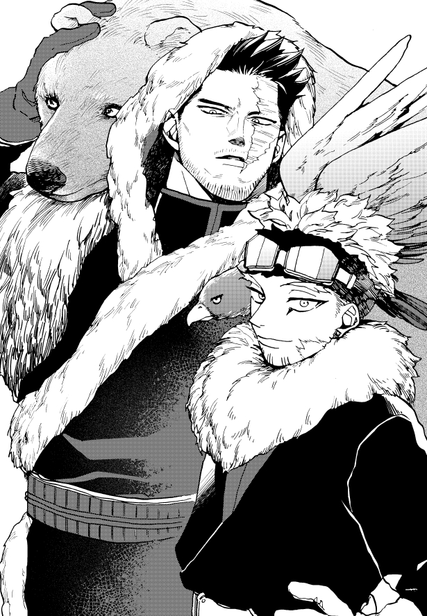 endeavor and hawks (boku no hero academia) drawn by shaku_po