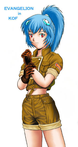 ayanami rei and leona heidern (neon genesis evangelion and 2 more)