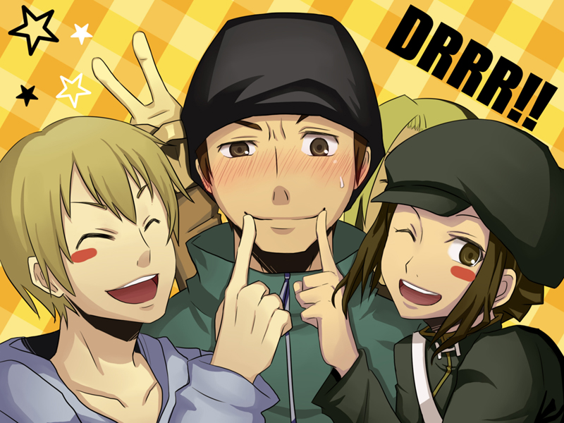 kadota kyouhei, karisawa erika, yumasaki walker, and togusa saburou (durarara!!) drawn by miniyu