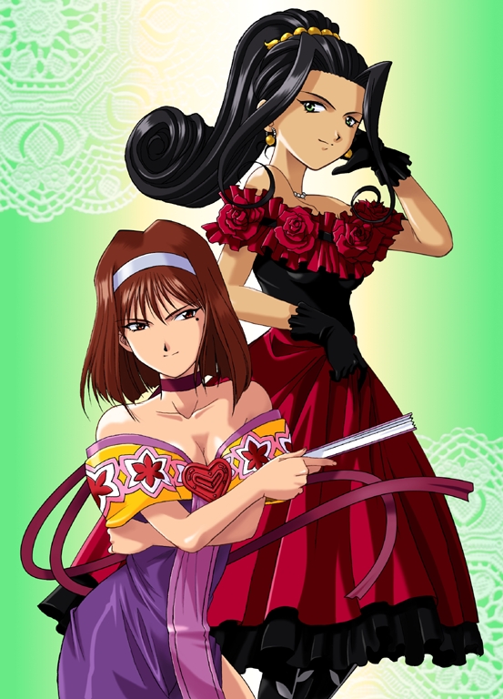 kanzaki sumire and soletta orihime (sakura taisen and 2 more) drawn by yamaguchi_yasushi