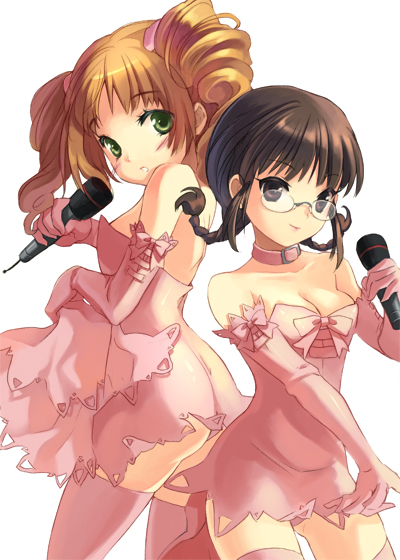 takatsuki yayoi and akizuki ritsuko (idolmaster and 1 more) drawn by cuteg