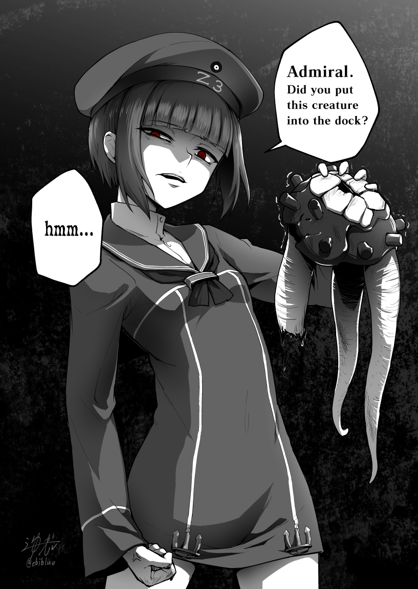 z3 max schultz and enemy naval mine (kantai collection) drawn by ebiblue