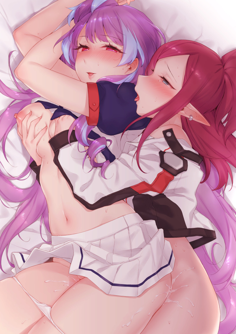 mikumo guynemer and mirage farina jenius (macross and 1 more) drawn by sasanoneko