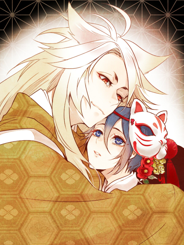 mikazuki munechika and kogitsunemaru (touken ranbu) drawn by zuwai_kani