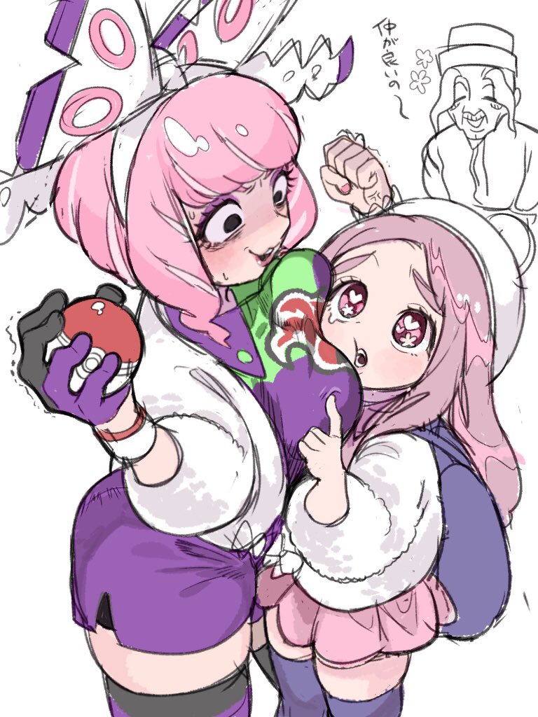 gloria, klara, and mustard (pokemon and 1 more) drawn by sanmi_(snm823456)